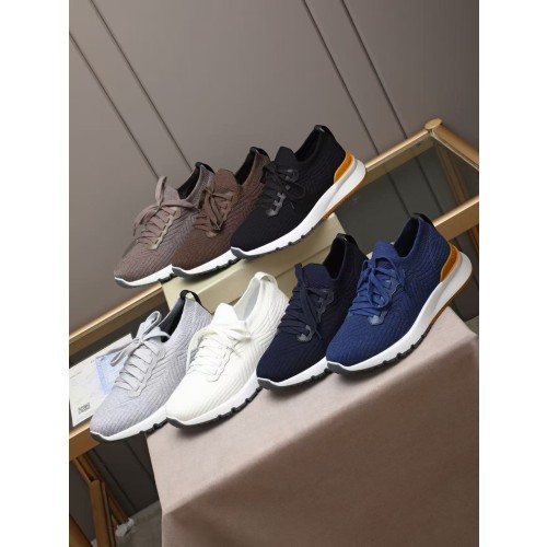 브루넬로 쿠치넬리 코튼 니트 러너즈 스니커즈