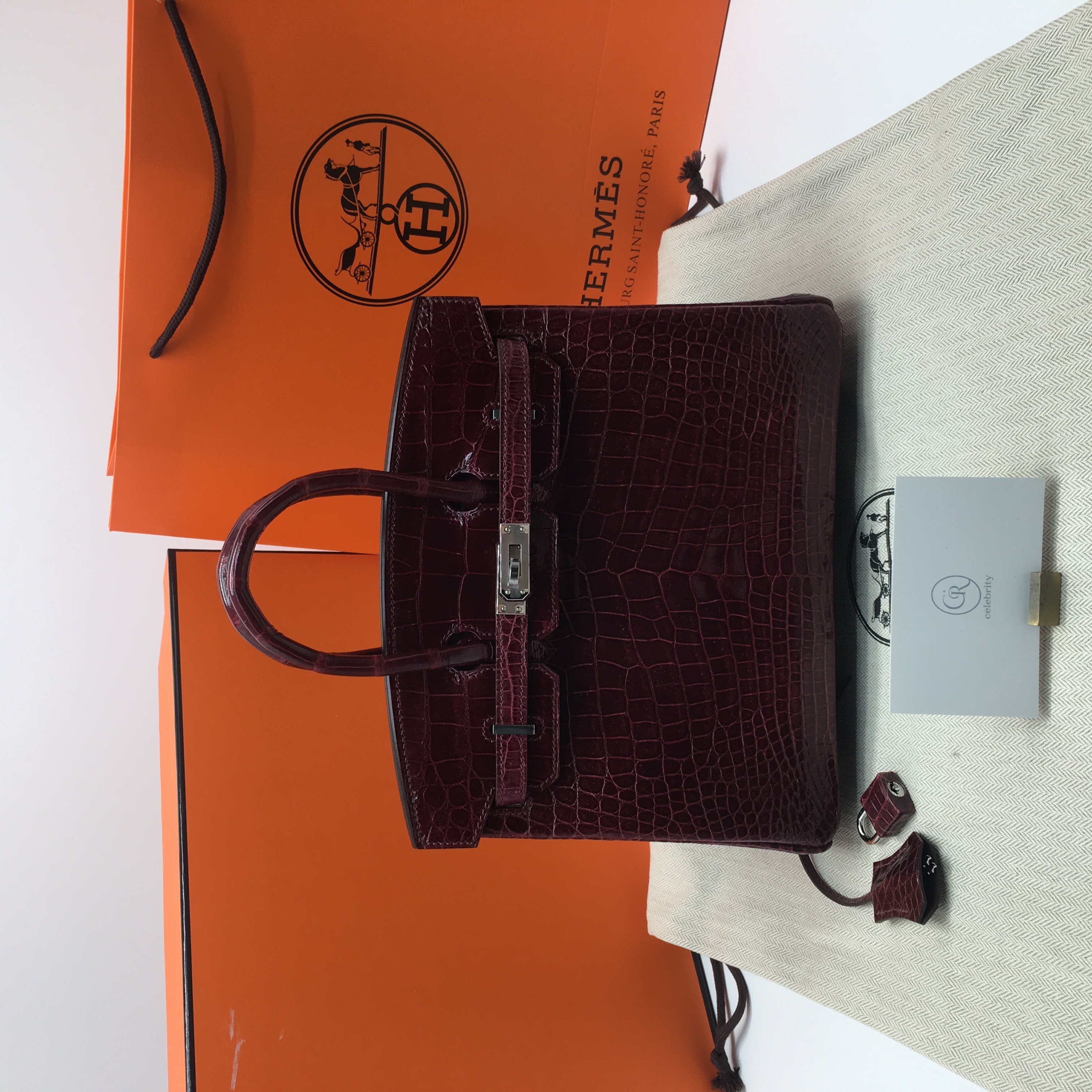 에르메스 버킨백25 와인레드 은장 샤이니 악어가죽 (3일이내 수령가능)당일출고