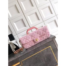 샤넬 라지 플랩 백 트위드 탑 핸들