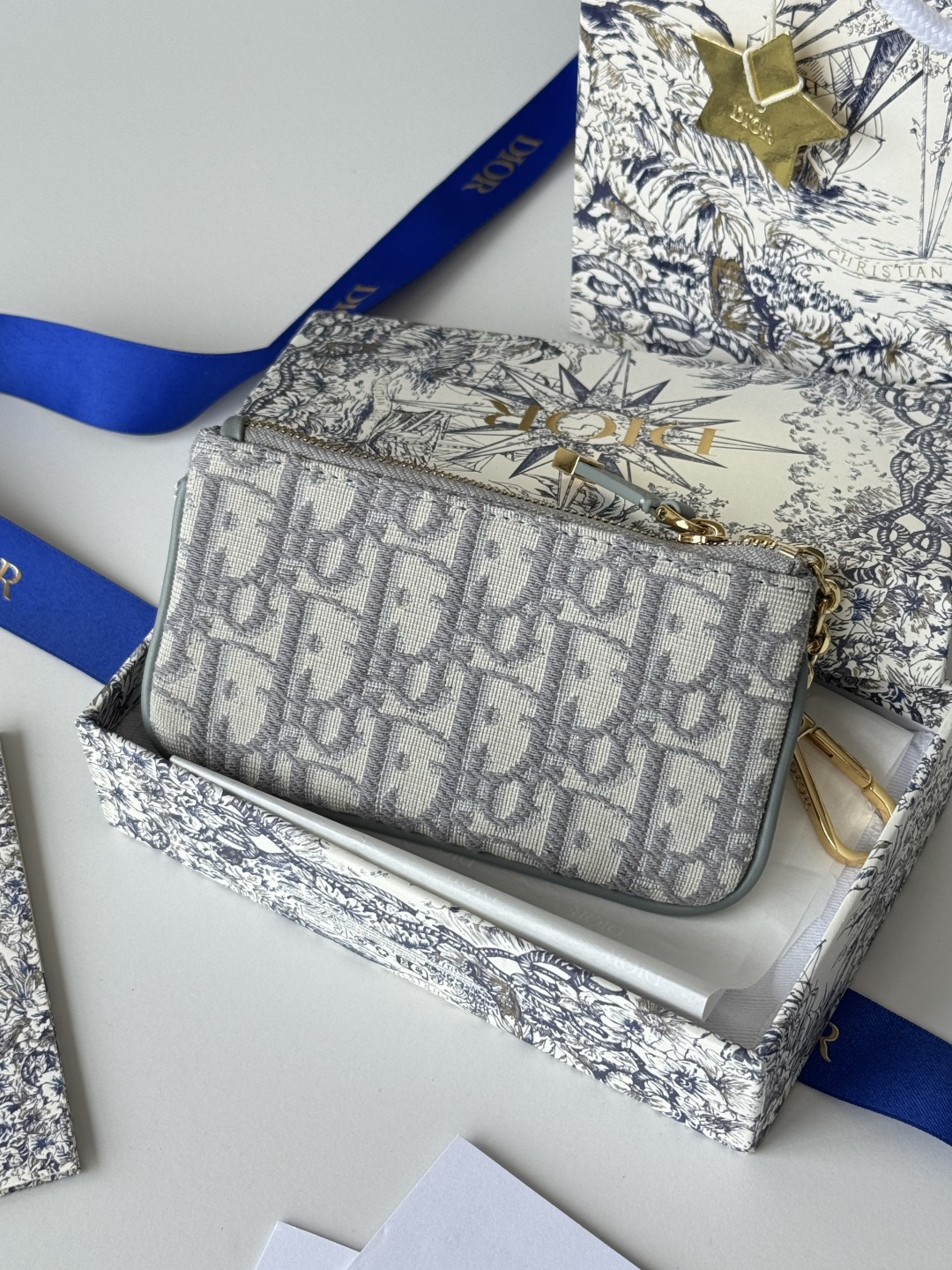 디올 트래블 미르테 지퍼 열쇠 케이스