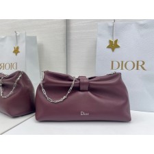 디올 보우 백 미디엄 램스킨