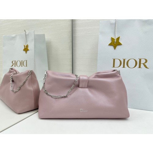 디올 보우 백 미디엄 램스킨