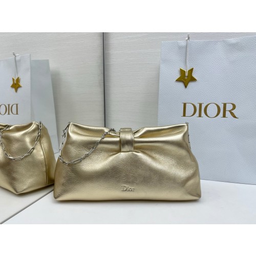 디올 보우 백 미디엄 램스킨