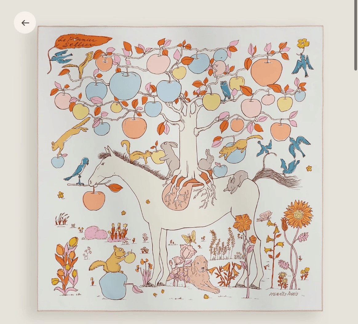 에르메스 90x90cm 100%실크 스카프