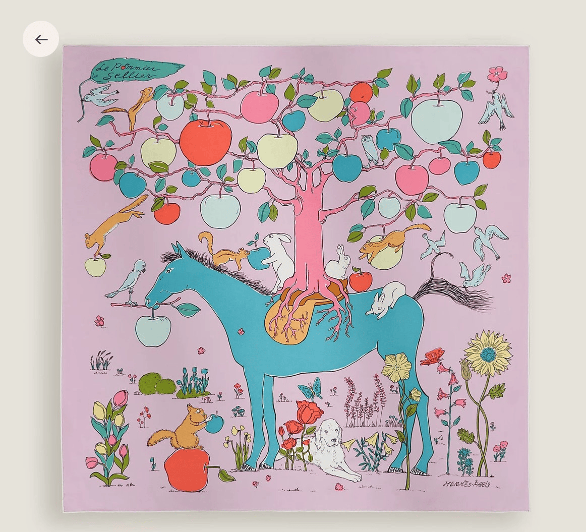 에르메스 90x90cm 100%실크 스카프