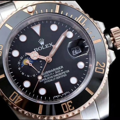 Rolex 롤렉스 문페이즈 Plus!! 서브마리너 데이트 UP!! 블랙 세라믹 베젤 블랙 다이얼 오이스터 브레이슬릿 스위스 ETA 2836-2 오토매틱 무브먼트 rol0735 - Rolex TOP Grade Qualit Submariner Blacj Ceramic Bezel Black Dial Oyster Bracelet SWISS ETA 2836 A2 Aut