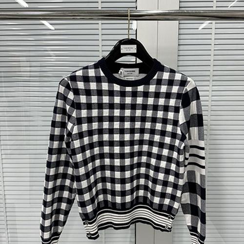 톰브라운 사선완장 펀믹스 깅엄 니트