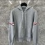 톰브라운 암밴드 후드 집업 그레이