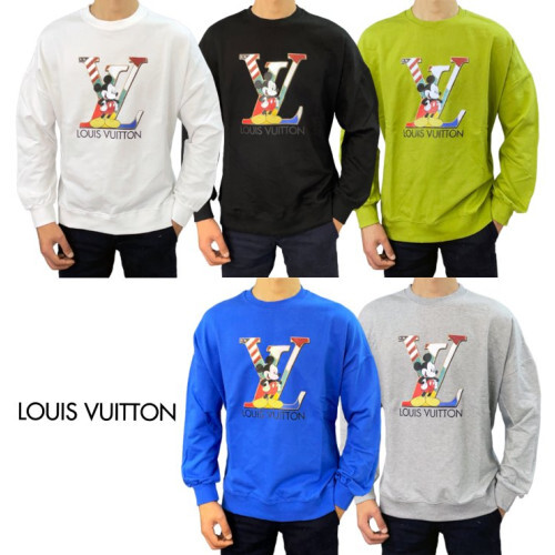 Louis Vuitton 루이비통 LV x MICKEY FLAG GOLD LINE 세미오버핏 맨투맨